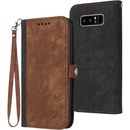 Coque Cuir Pour Samsung Galaxy Note 8,Etui En Cuir Pour Téléphone Portable Coque Pour Samsung Galaxy Note 8 Sm-N950f Sm-N950u Sm-N9500 Coque Housse Etui Brown