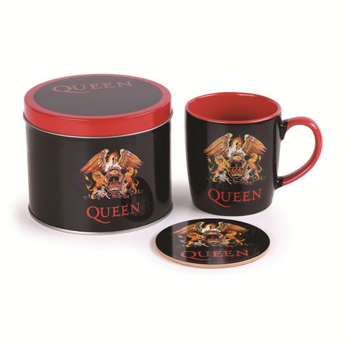 Queen - Ensemble Cadeau Avec Logo - Dessous De Verre Et Mug