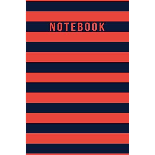 Notebook: Elegant Coral And Blue Navy Striped Journal - Lined Journal & Diary For Writing And Taking Notes