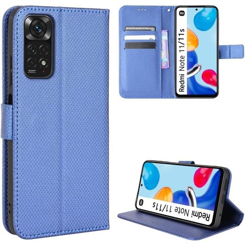 Coque Cuir Pour Xiaomi Redmi Note 11s Coque Housse Etui Cover,Coque Pour Xiaomi Redmi Note 11 4g 21121119sc Coque Etui En Cuir Pu Pour Téléphone Portable Blue