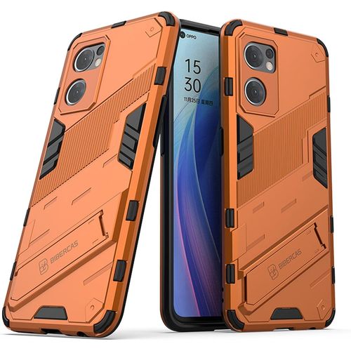 Coque Pour Oppo Find X5 Lite Reno7 5g Avec Support Invisible Qualité Militaire Antichute Protection Fonction De Support De Voiture Magnétique Étui Pc Et Tpu Orange