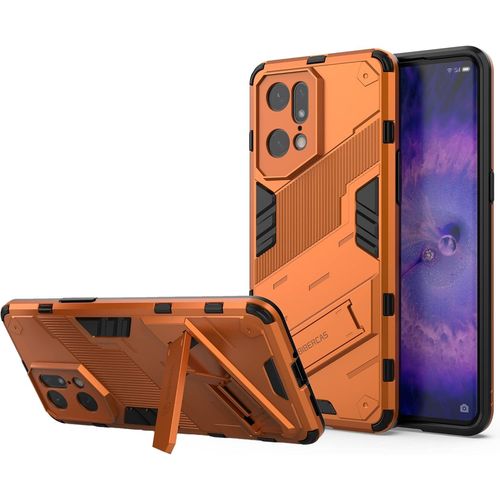 Coque Pour Oppo Find X5 Pro Avec Support Invisible Qualité Militaire Antichute Protection Fonction De Support De Voiture Magnétique Étui Pc Et Tpu Orange