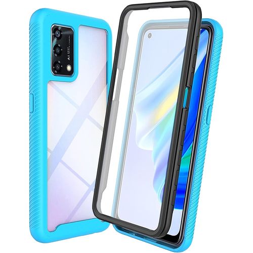 Coque Transparente Pour Oppo A74 4g Antichoc Housse Full Body Protection Étui Antipoussière Incassable Avec Protecteur D'écran Bleu Clair