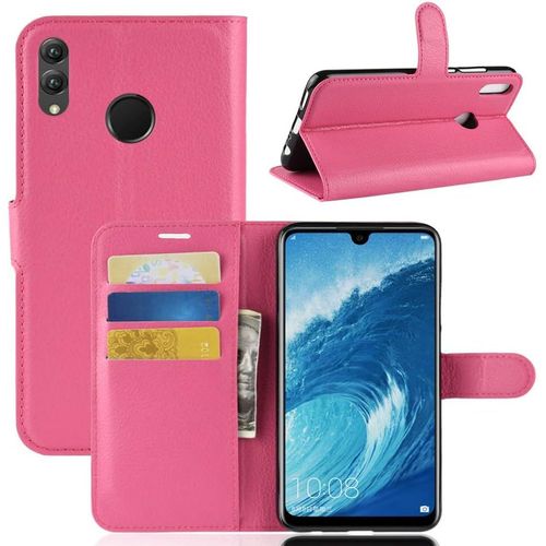 Huawei Honor 8x Max Coque Pu Cuir Flip Housse Étui Cover Case Wallet Portefeuille Supporter Avec Carte De Crédit Fentes Pour Huawei Honor 8x Max Rose Rouge