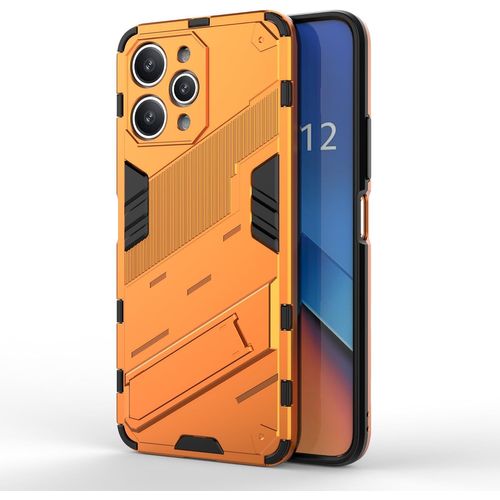 Coque Pour Xiaomi Redmi 12 4g/Redmi 12 5g Avec Support Invisible Qualité Militaire Anti-Chute Protection Fonction De Support De Voiture Magnétique Étui Pc Et Tpu, Orange