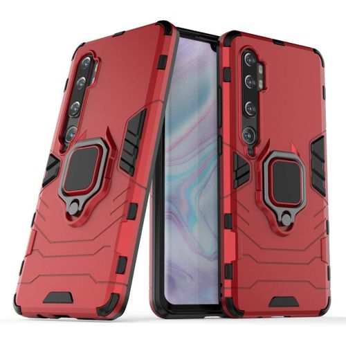 Xiaomi Mi Note 10 Pro Coque, Avec Support De Téléphone Portable¿Structure Double Couche Anti-Poussière Et Antichoc¿Etui Housse Pour Xiaomi Mi Note 10 Pro-Rouge