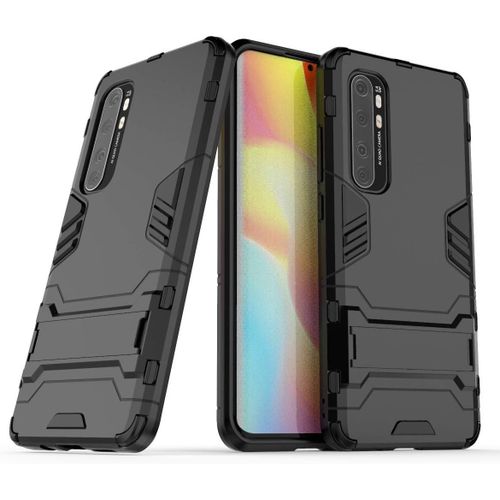 Xiaomi Mi Note 10 Lite Coque, Avec Support De Téléphone Portable¿Structure Double Couche Anti-Poussière Et Antichoc¿Etui Housse Pour Xiaomi Mi Note 10 Lite-Noir