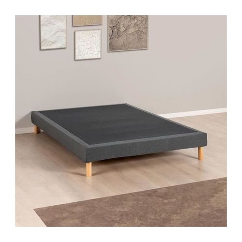 Sommier Tapissier - 140x190 Cm - Gris Anthracite - Kit - Deko Dream Eazyx