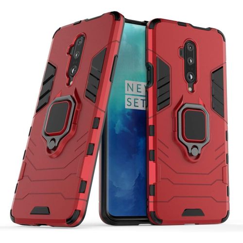 Oneplus 7t Pro Coque, Avec Support De Téléphone Portable¿Structure Double Couche Anti-Poussière Et Antichoc¿Etui Housse Pour Oneplus 7t Pro-Rouge