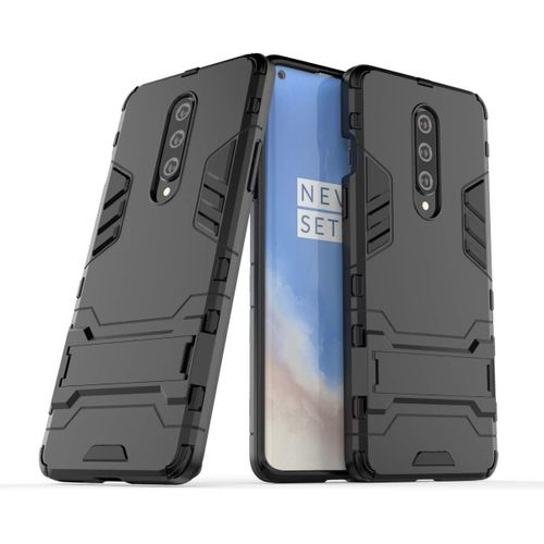 Oneplus 8 Coque, Avec Support De Téléphone Portable¿Structure Double Couche Anti-Poussière Et Antichoc¿Etui Housse Pour Oneplus 8-Noir