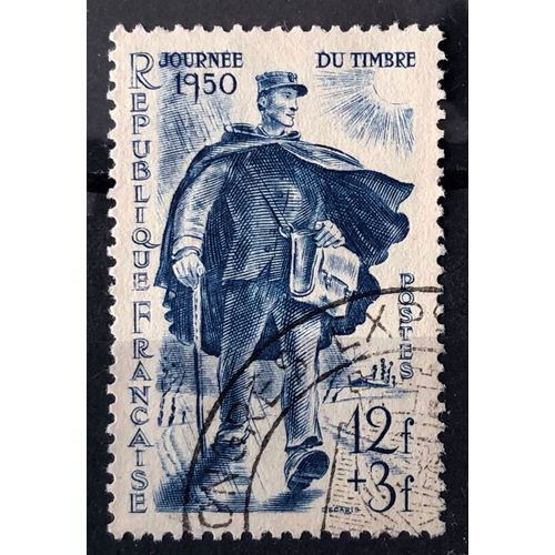Journée Du Timbre 1950 - Facteur Rural Bleu 12f+3f (Très Joli N° 863) Obl - France Année 1950 - Brn83 - N25160