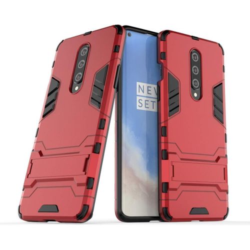 Oneplus 8 Coque, Avec Support De Téléphone Portable¿Structure Double Couche Anti-Poussière Et Antichoc¿Etui Housse Pour Oneplus 8-Rouge