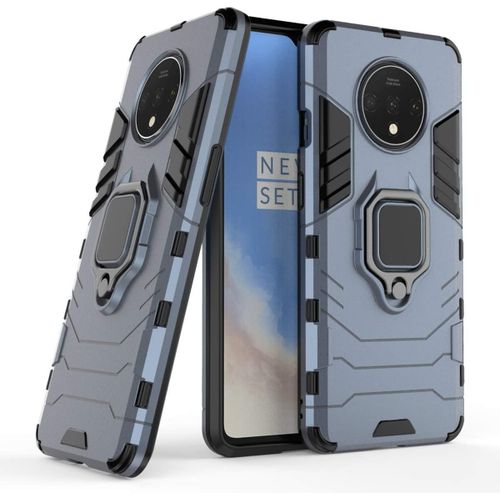 Oneplus 7t Coque, Avec Support De Téléphone Portable¿Structure Double Couche Anti-Poussière Et Antichoc¿Etui Housse Pour Oneplus 7t-Bleu Foncé