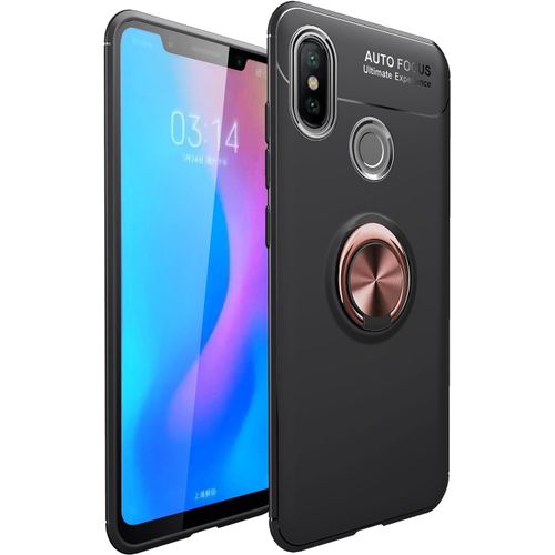 Coque Pour Honor 8x Max, Un Support De Bague En Anneau Avec Une Rotation De 360 Degrés, Anti-Choc, Souple, Etui Housse Case Pour Honor 8x Max -Noir+Or Rose