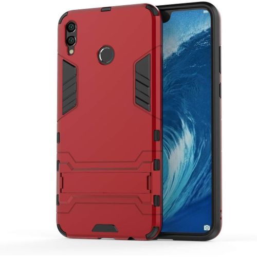 Honor 8x Max Coque, Avec Support De Téléphone Portable¿Structure Double Couche Anti-Poussière Et Antichoc¿Etui Housse Pour Honor 8x Max-Rouge