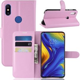 Coque Pour Xiaomi Mi Mix 3, Pu Cuir+Tpu Coquille Fente Pour Carte Fonction Stand Fermeture Magnétique Etui Pour Téléphone Portable Pour Xiaomi Mi Mix 3 -Poudre