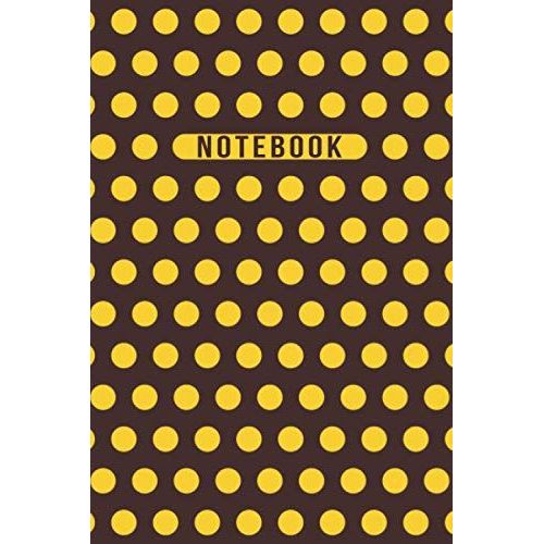 Notebook: Elegant Yellow Brown Maroon Polka Dot Journal - Lined Journal & Diary For Writing Taking Notes