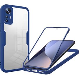 Coque Pour Xiaomi 12 5g/Xiaomi 12x,Antichoc Housse Avec Protection D'écran Intégré,360 Degrés Full Body Protection Case Double Face Bumper Etui Pour Xiaomi 12 5g/Xiaomi 12x - Bleu
