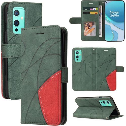 Coque Pour Oneplus 9, Cuir Multifonction, Antivol,Pochette De Portefeuille,Fermeture Magnétique Flip Case Pour Oneplus 9 - Vert