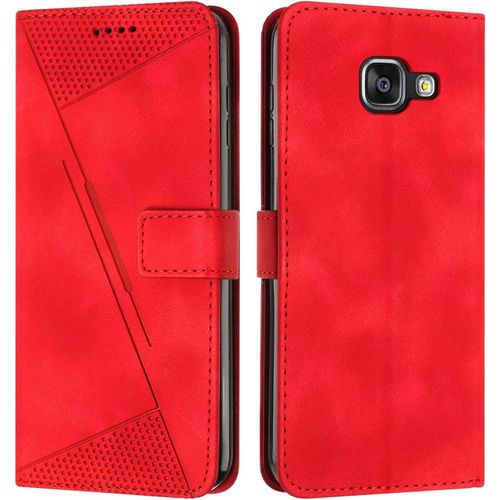 Coque Pour Samsung Galaxy A3 2016/A310 Housse Etui Portefeuille,Cuir Multifonction,Fermeture Magnétique À Clapet Anti-Choc Rouge