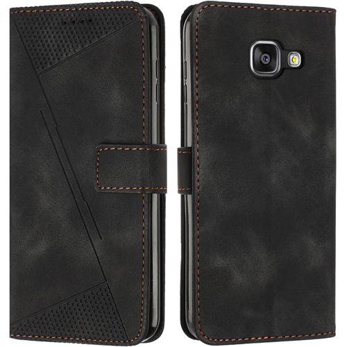 Coque Pour Samsung Galaxy A3 2016/A310 Housse Etui Portefeuille,Cuir Multifonction,Fermeture Magnétique À Clapet Anti-Choc Noir