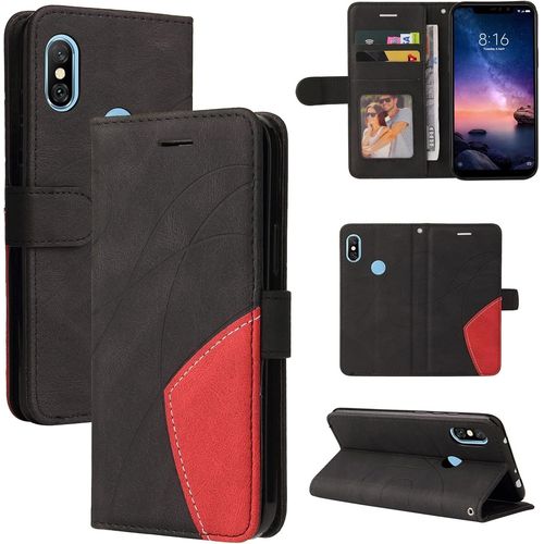 Coque Pour Xiaomi Redmi Note 6 Pro, Cuir Multifonction, Antivol,Pochette De Portefeuille,Fermeture Magnétique Flip Case Pour Xiaomi Redmi Note 6 Pro - Noir