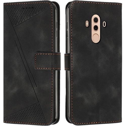 Coque Pour Huawei Mate 10 Pro Housse Etui Portefeuille,Cuir Multifonction,Fermeture Magnétique À Clapet Anti-Choc Noir