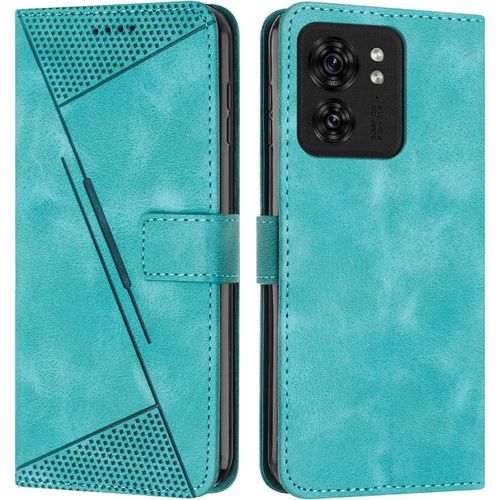 Coque Pour Motorola Edge 40 Housse Etui Portefeuille,Cuir Multifonction,Fermeture Magnétique À Clapet Anti-Choc Vert