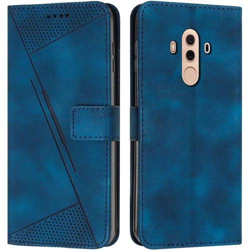 Coque Pour Huawei Mate 10 Pro Housse Etui Portefeuille,Cuir Multifonction,Fermeture Magnétique À Clapet Anti-Choc Bleu