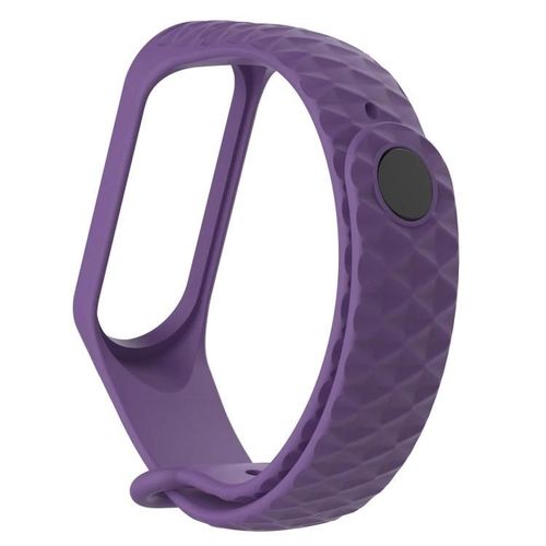 Bracelet De Montre Xiaomi 3/4 En Silicone-Texture Diamant,Longueur 23cm,Blanc Et Violet Violet