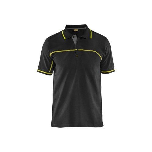Polo de travail bicolore à manches courtes 3389 - Noir et jaune fluo - S BLAKLADER