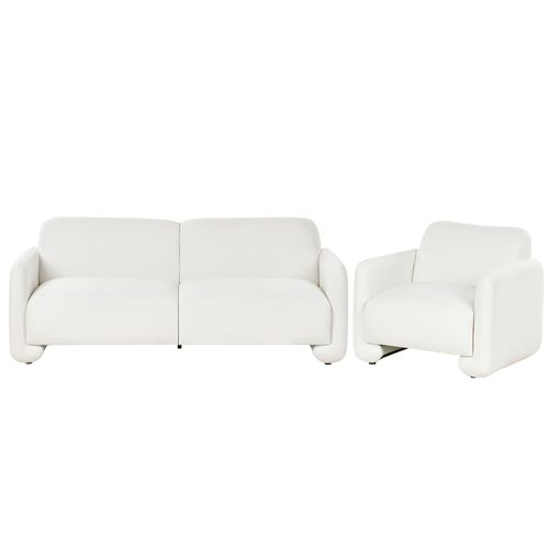 Ensemble De Salon En Tissu Blanc Saland