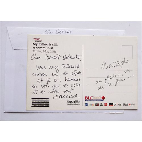 Christophe Donner A Quoi Jouent Les Hommes Hors Commerce Avec Carte Postale Autographe Signée 2012 Grasset