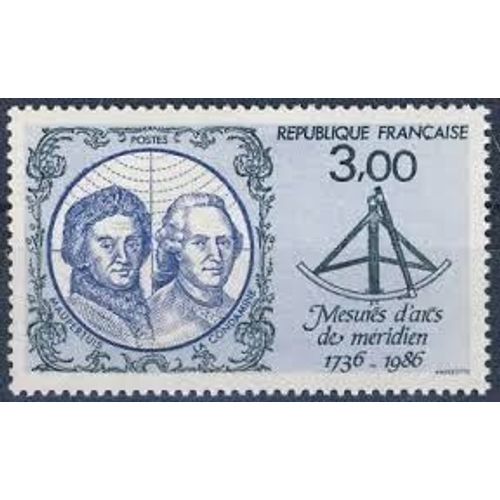 250ème Anniversaire Des Mesures D'arcs De Méridien Par Maupertuis Et La Condamine En Laponie Émission Commune France/Finlande Année 1986 N° 2428 Yvert Et Tellier Luxe