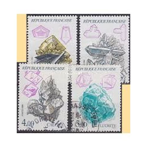 Série Nature De France (4) : Minéraux Série Complète Année 1986 N° 2429 2430 2431 2432 Yvert Et Tellier Luxe
