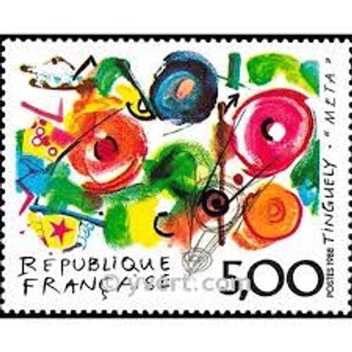 Art : Oeuvre De Jean Tinguely Émission Commune France/Suisse Année 1988 N° 2557 Yvert Et Tellier Luxe