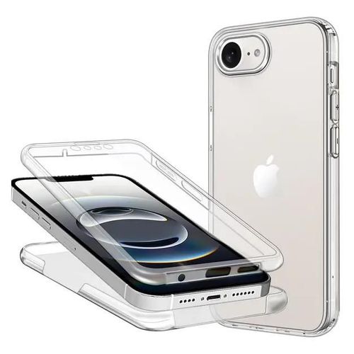 Coque Pour Apple Iphone 16e - Housse Etui Silicone Gel 360 Integrale + Film Ecran - Transparent