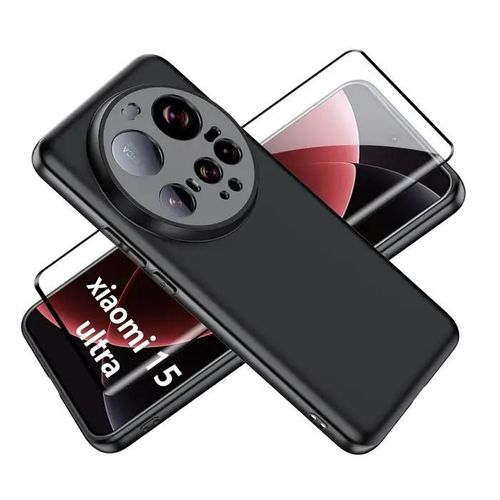 Coque Pour Xiaomi 15 Ultra 5g - Housse Etui Silicone Gel Fine + Verre Trempe - Noir
