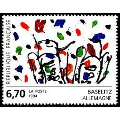 Art Contemporain : Oeuvre De George Baselitz Année 1994 N° 2914 Yvert Et Tellier Luxe