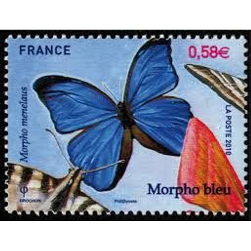 Série Nature (24) : Les Papillons : Le Morpho Bleu Année 2010 N° 4497 Yvert Et Tellier Luxe