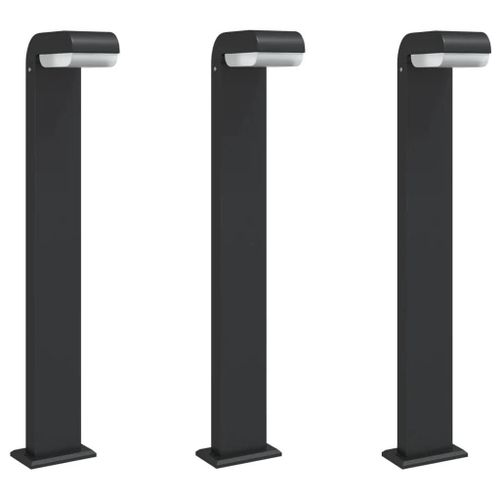 Lampadaires D'extérieur 3 Pcs Aluminium Moulé Sous Pression Noir Helloshop26 02_0042562
