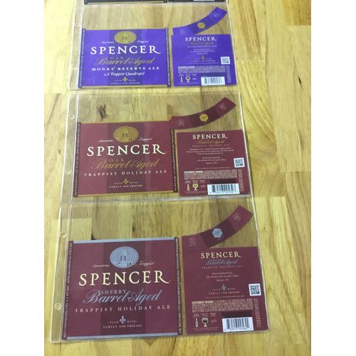 3 Jeux D Étiquettes Trappiste Spencer Versions Rares Barrel Aged