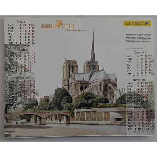Calendrier Almanach Du Facteur Année 2006 : Notre Dame & Marché Aux Fleurs