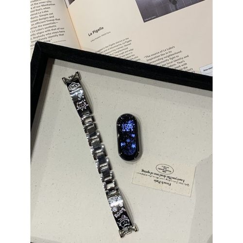 Convient Au Bracelet Xiaomi 9/8, Petit Parfum, Style Chaton, Amour, Métal 9pro8765nfc, Huawei Gt543-Chat Blanc Argenté - Huawei Gt5/Gt4 - 41 Mm (18 Mm)
