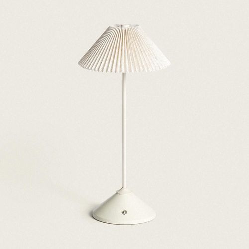 Lampe À Poser Led 3w Portable Métal Avec Batterie Usb Rechargeable Denwa Beige
