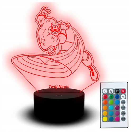 Veilleuse Led Usb Figurine Captain America Avengers Marvel Shield Nom
