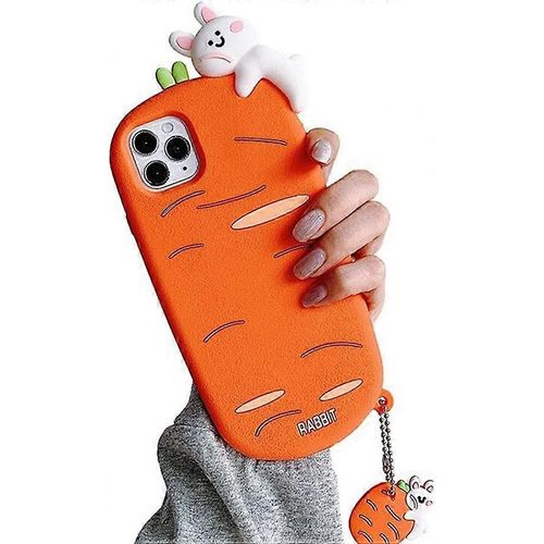 3d Mignon Caractre Vivid Couch Dormant Lapin Carotte Design Coque Compitable Avec Iphone 7/8 Plus Filles Femmes Fun Animal Soft Silicone Cover Anti-Scrat