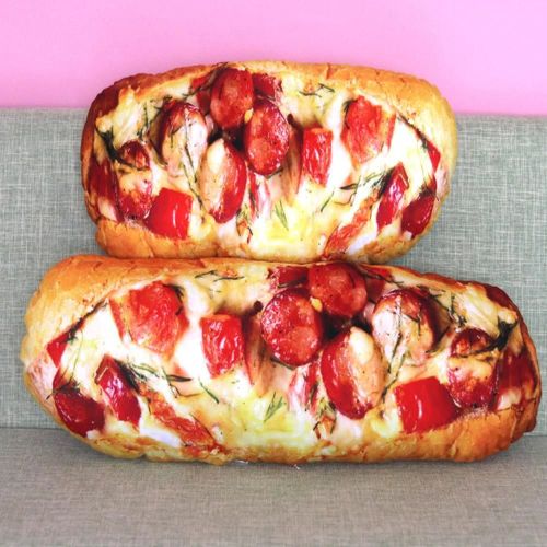 3d Simuler Jambon Beurre Ssame Pain Modle Peluche Poupe Coussin Dorsal Maison Decor_30cm Pain Rouge