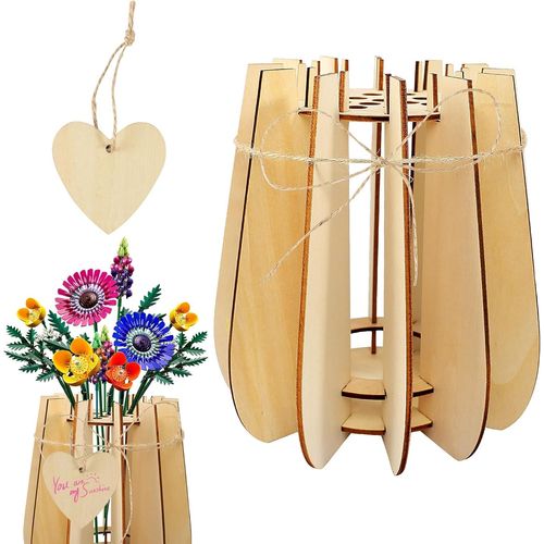 3d Wooden Vase For Flower Bouquet Wooden Puzzle Small Vases For Table Decoration Diy Kit For Home Decoration Table Decoration Table Decoration Gift For Flower Lovers