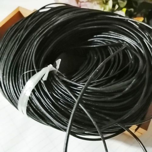 3m-String Rond En Cuir De Vache,2mm,4 Documents,Blanc,Noir,Ulpour Bijoux De Direction - Type Black
